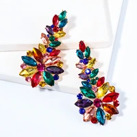 2022 long crystal drop dangle earrings colorful rhinestone hangle earring luxury ear ring for women jewelry accessories