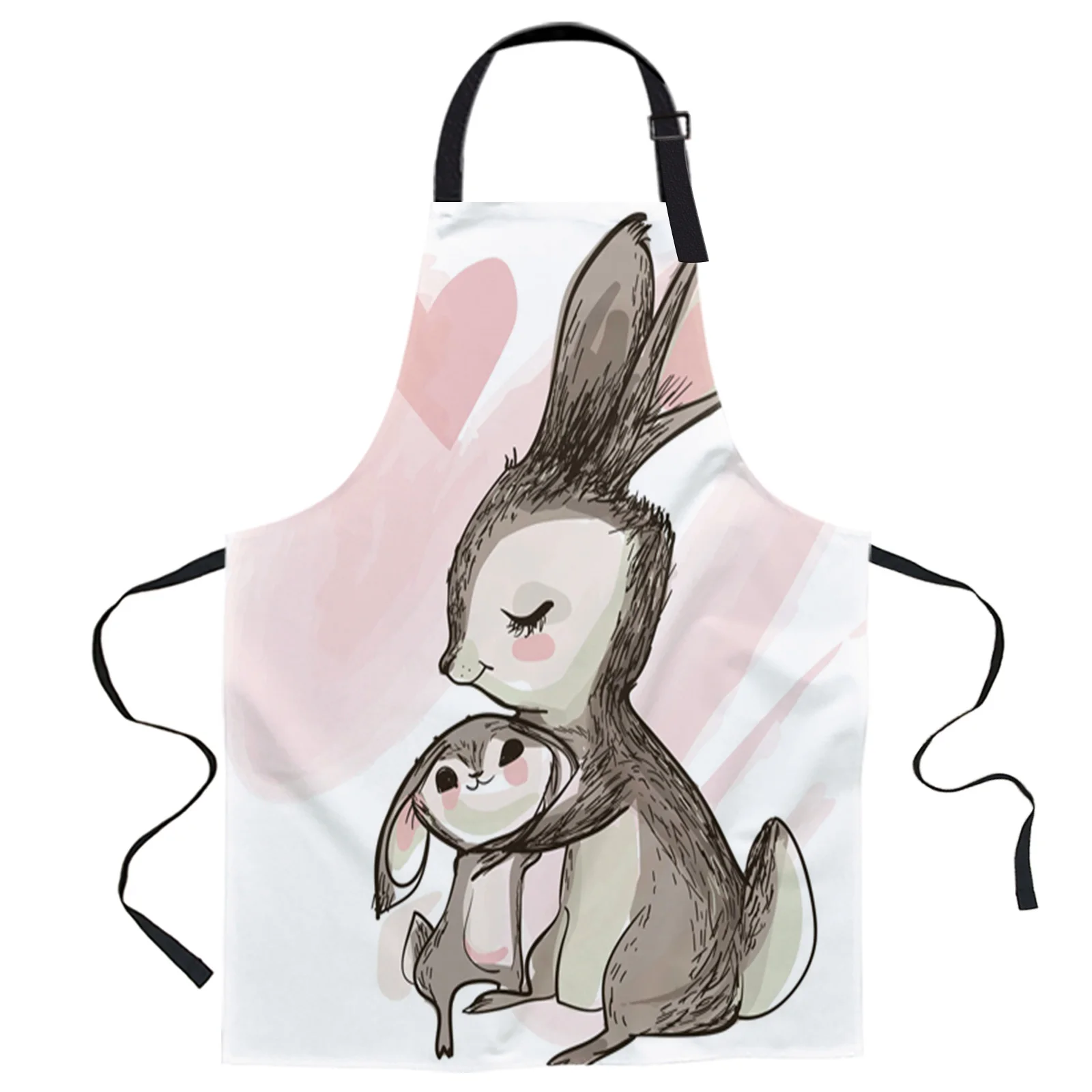 

Animal Rabbit Love Retro Printed Kitchen Cooking Baking Aprons Canvas Sleeveless For Women Man Kids Home Delantal Cocina