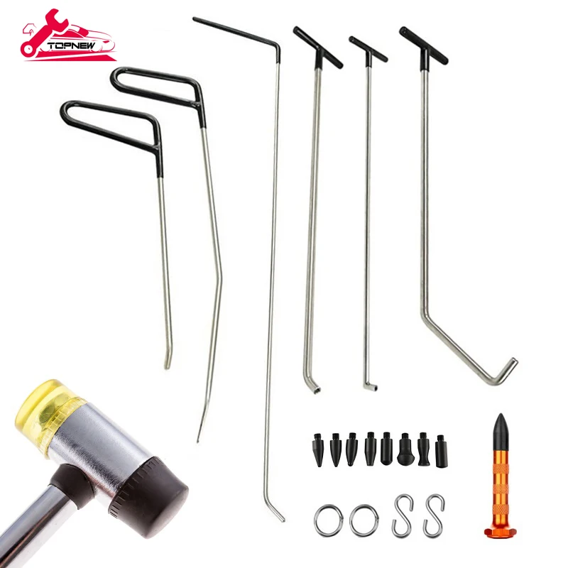 

Rods Paintless Dent Repair with 8 Taper Head and S-Hook for Car Auto Body Dents Hail Damage Removal Stainless Steel Hands Tools