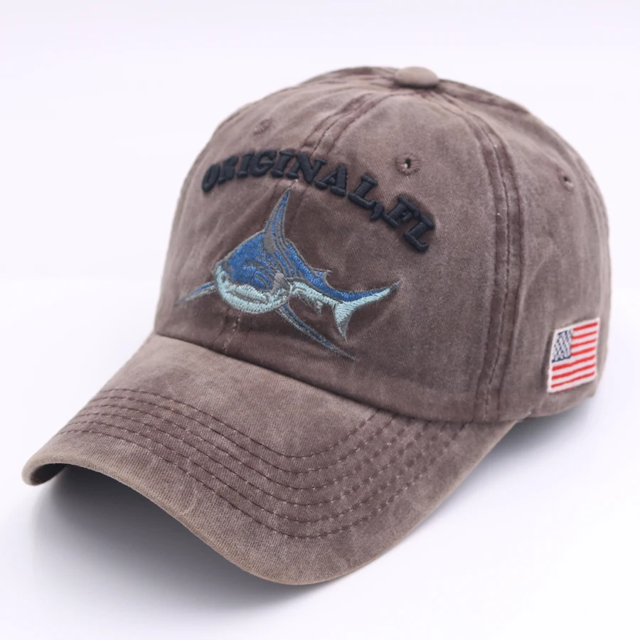 Весенняя бейсболка в стиле хип хоп бейсболки с рисунком акулы из парусины