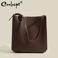 coolcept womens shoulder bag pu leather bucket winter tote bags for girls fashion luxury quality office female daily handbag