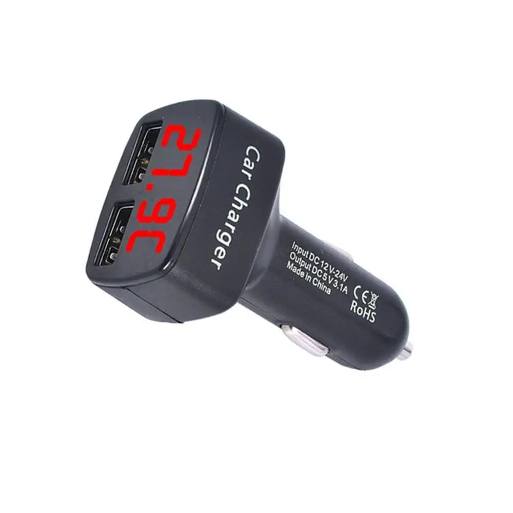 Красный 4 в 1 двойной USB Автомобильное быстрое зарядное устройство DC 5 В 3.1A Универсальное напряжение/температура/измеритель тока адаптер тестера цифровой светодиодный дисплей r20 - Название цвета: Красный