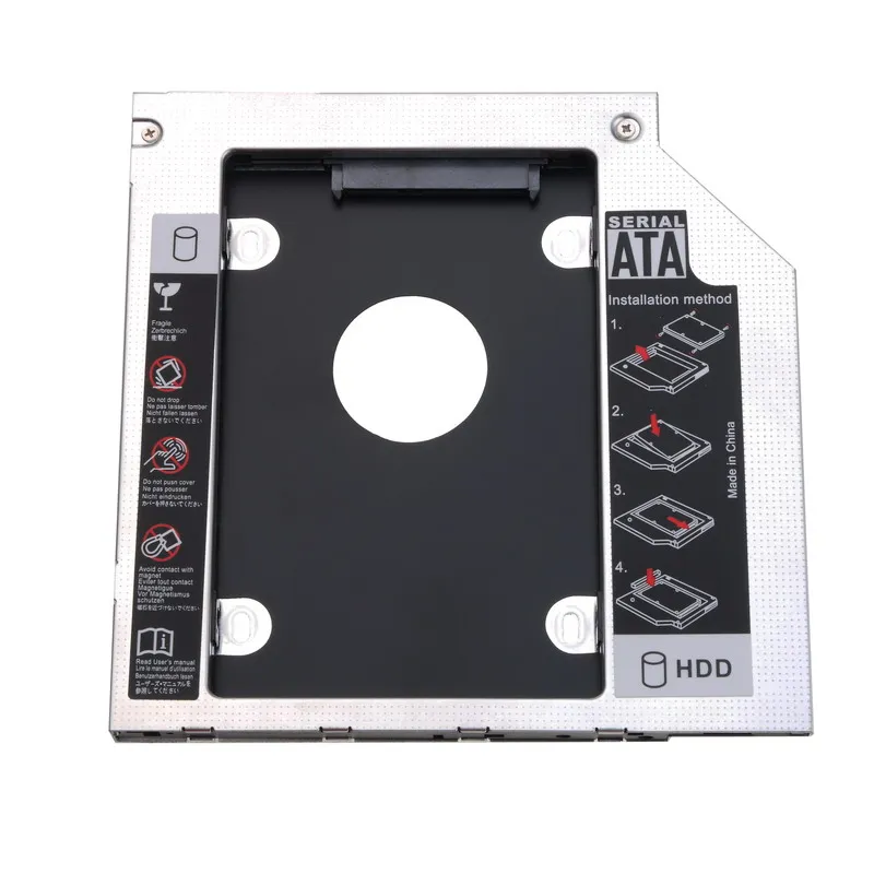 Алюминиевый переходник для второго жесткого диска Kebidu 9 5 мм 12 7 SATA 3 0 Optibay 2 дюйма SSD
