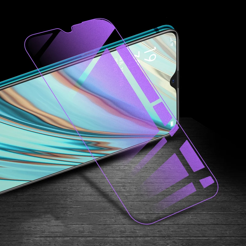 Анти-синее матовое закаленное стекло для OPPO Realme C2 A9X A3 K3 AX5S синяя матовая защитная