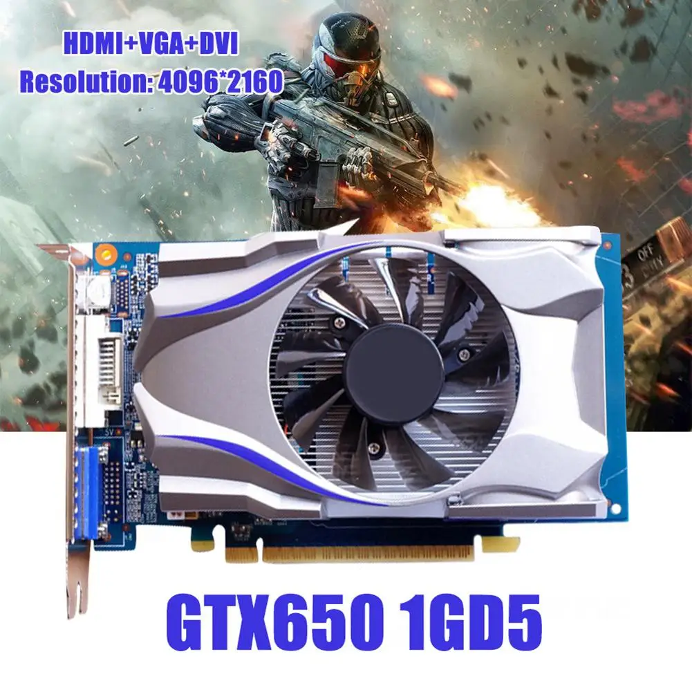 Используется GTX650 видеокарта 1gb 128bit HDMI DVI VGA Графический адаптер оригинальная