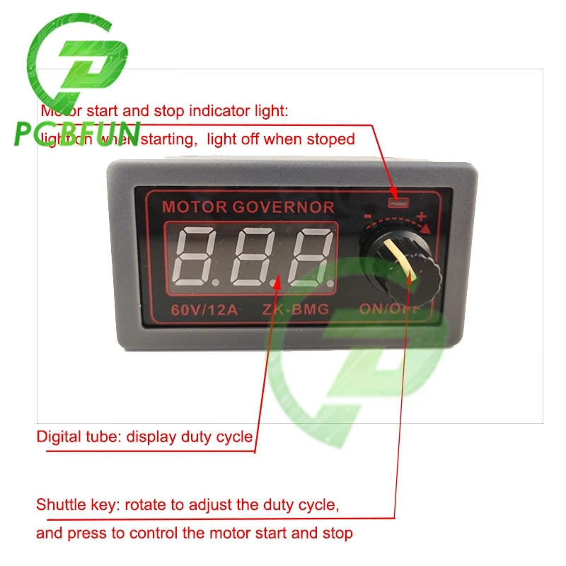 Постоянный ток 9 в-60 в 12A 12 В 24 48 20 кгц цифровой дисплей PWM регулятор двигателя пост.