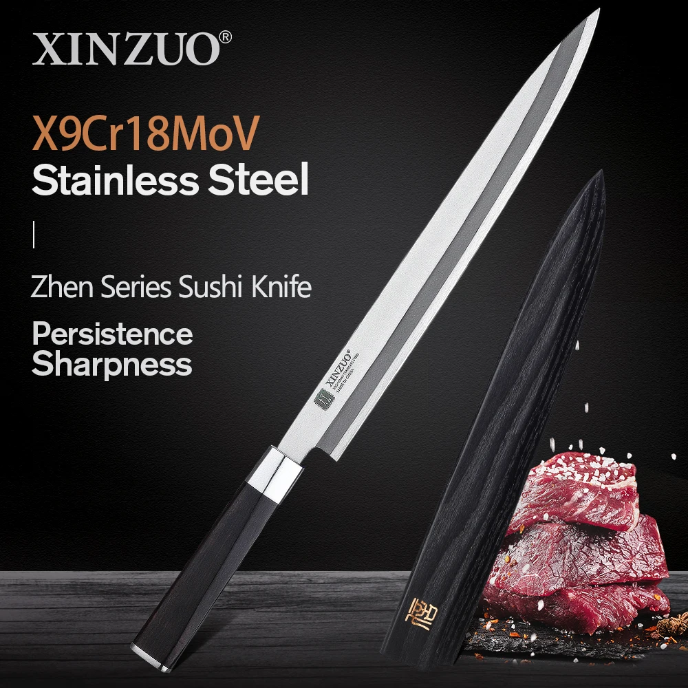 

XINZUO 240mm Sashimi Knife X9Cr18MoV Stainless Steel Kitchen Knife Pro Sushi Salmon Fish Filleting Knives Ebony Handle