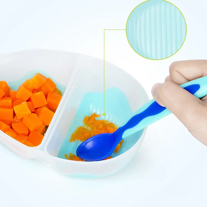 Temperature Sensing Feeding Spoon Baby Learning Dishes Kids Safety Dinnerware Set Children Training Tableware With Suction Cup | Мать и