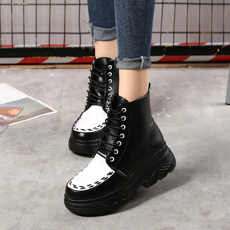 Fujin/Брендовые женские ботинки из искусственной кожи сезон осень-зима женская