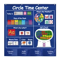 circle learning time center pocket chart calendar set kids educational learning toys for kids children