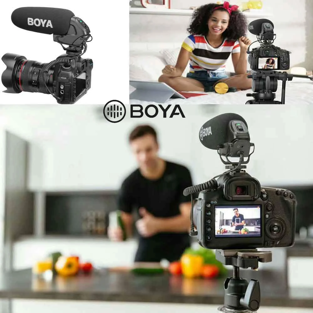 Микрофон BOYA BY-MM1 BY-BM2021 BY-BM3011 BY-BM3030 BY-BM3031 BY-BM3032 для видеокамер Canon Nikon Sony DSLR |