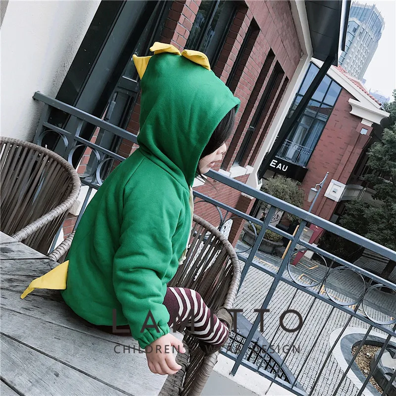 Tonytaobaby новый зимний стиль для мальчиков и девочек плюшевый динозавр с капюшоном