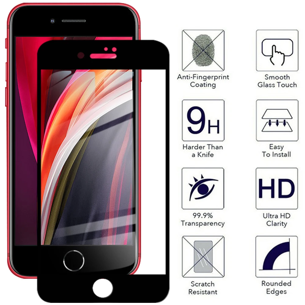 Стекло для Iphone Se 2020 защита экрана Se2 2 Iphonese 7 8 Plus Se2020 Flim Len Temper Glas Armor Iphone7 plus 7plus 2020se |