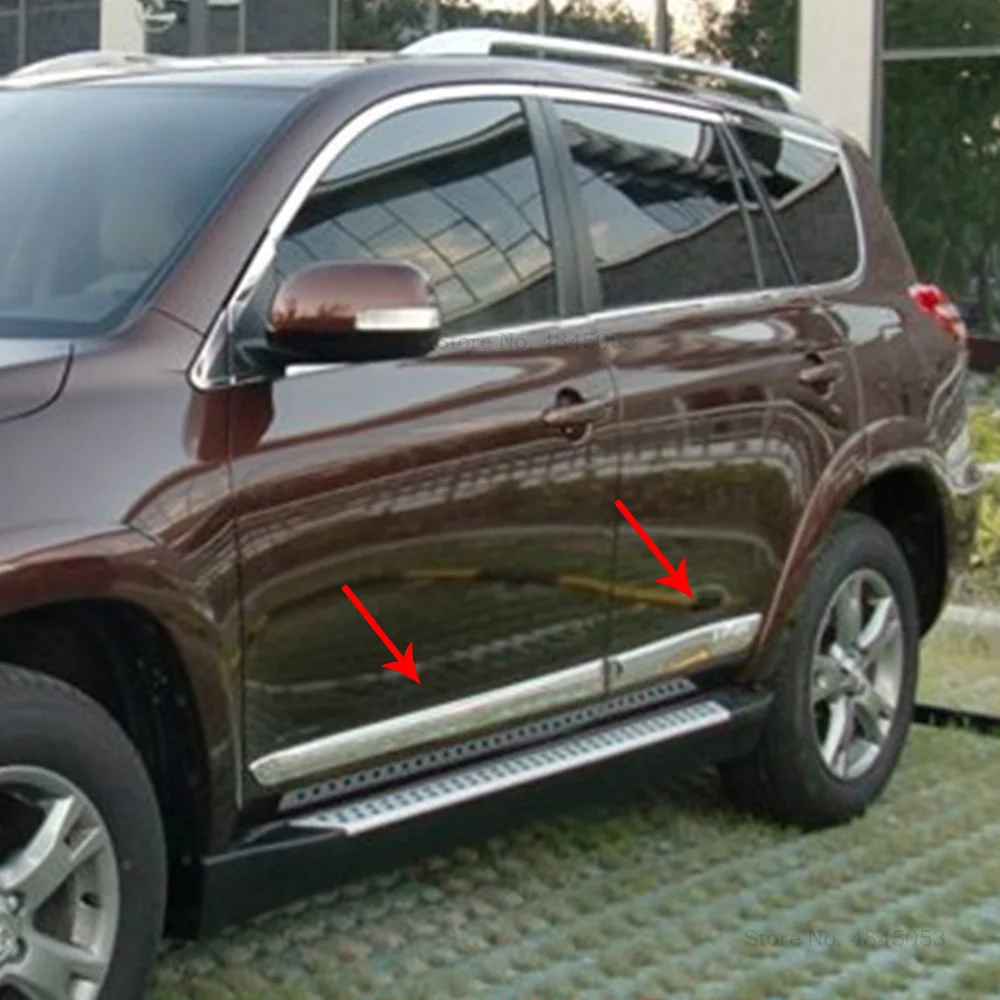 2009 2010 2011 2012 подходит для Toyota RAV4 RAV 4 ABS Хромированная Боковая дверь корпус формовочная отделка формовочная прокладка вкладыш Защитная крышка 4 шт