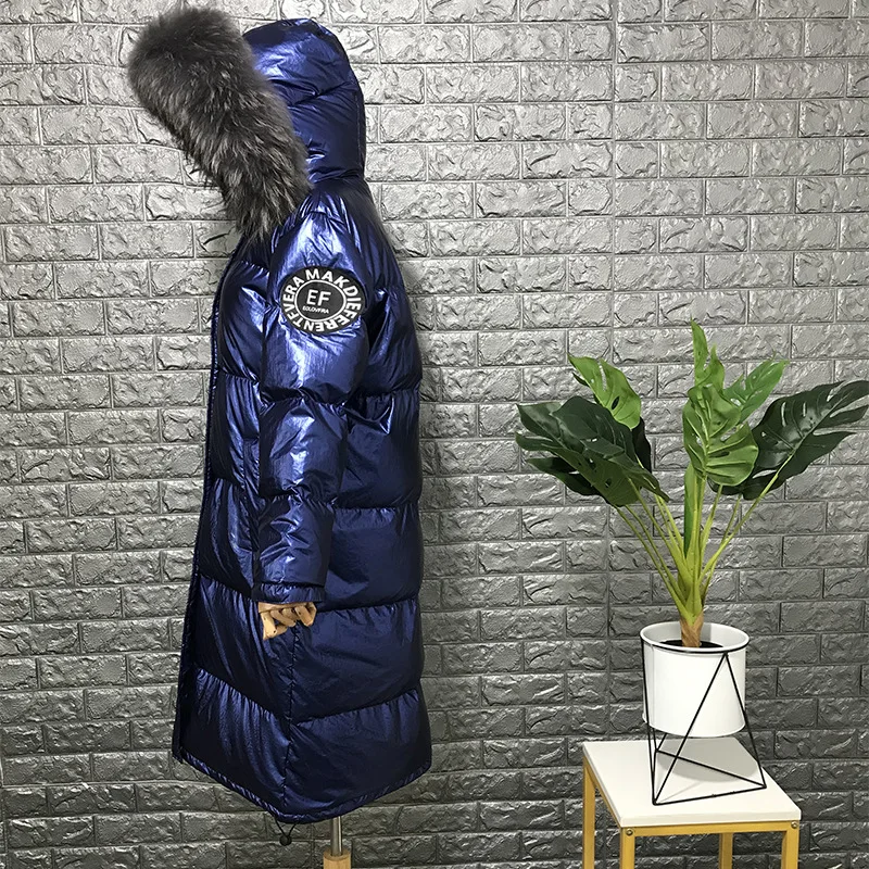 90% белые пуховики на утином пуху 2019 зимняя куртка для девочек плотное длинное