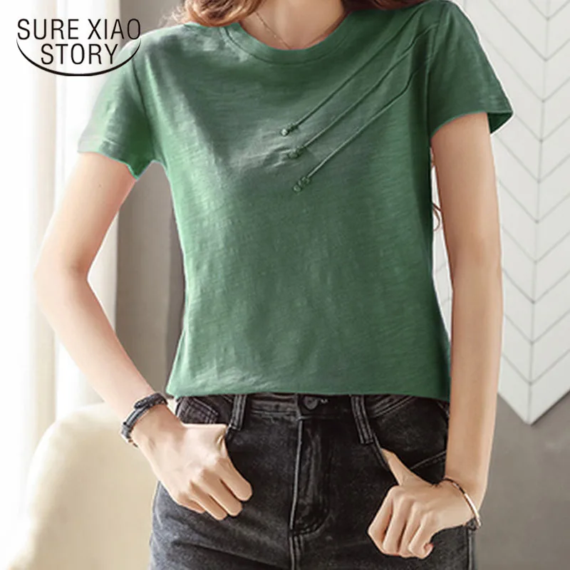 plus size blouses Slim Shirt 2021 Summer The New Fashion Women Short Shirt Stitching Shirt Round Neck Short Sleeve Women Tops and Blouse 2575 50 sexy blouses for women