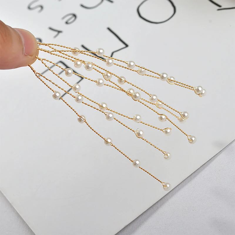 Поддерживает искусственную жемчужную ветку тканые длинные регулируемые серьги