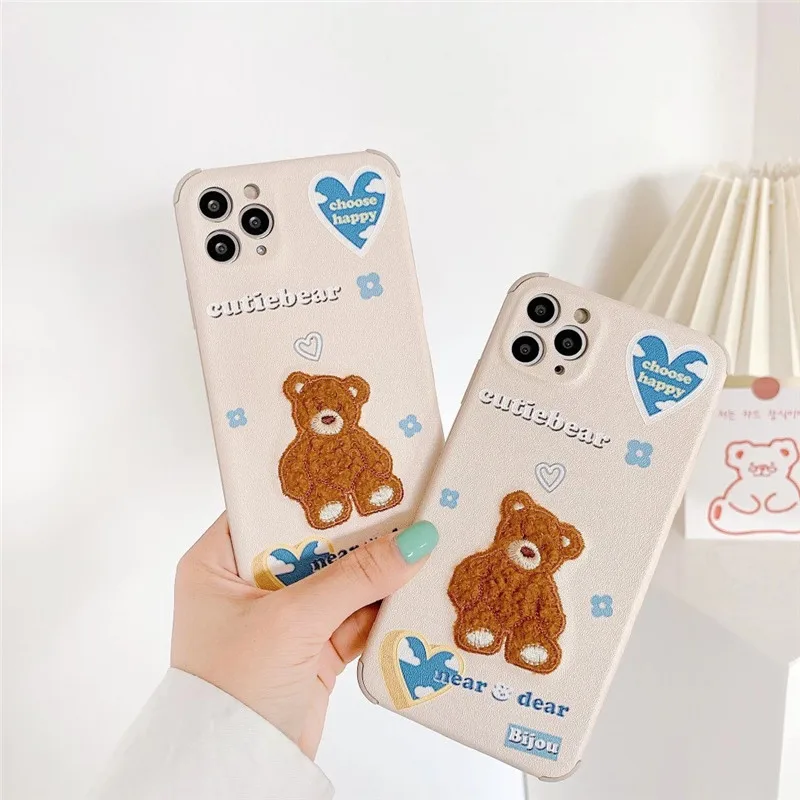 

For iphone Case,Cute Bear Case For iphone XR Case,Soft TPU Back Protective Case For iphone SE 2020/7/8/11/XS/XS Max Case