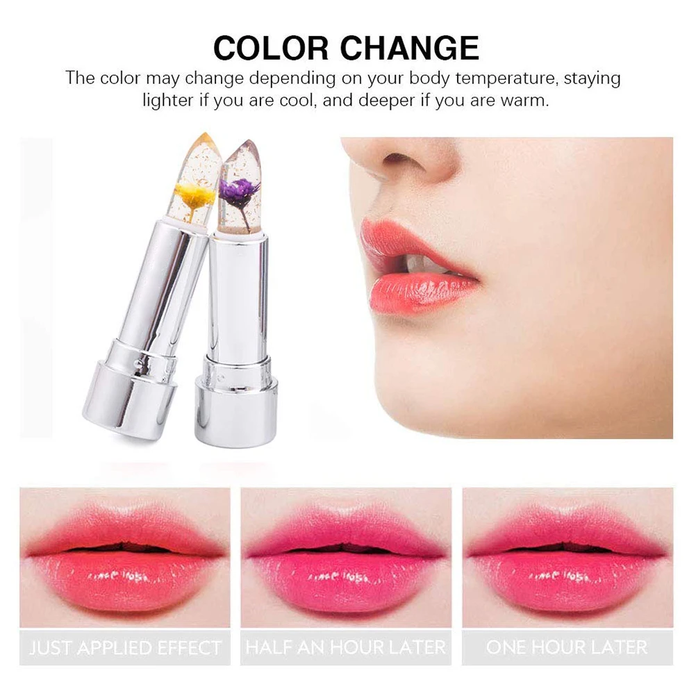 3 шт. губная помада Кристальный цветок желе питательный увлажняющий бальзам для