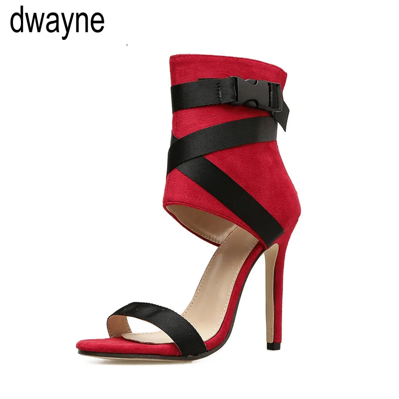 

Red Black Patchwork Gladiator Women Sandals Lace Up Shoes Ladies Cross-tie High Heel Women Sandals Sexy Women Shoes Scar ghn6