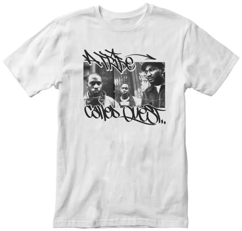 Мужская белая футболка с надписью Tribe Quest в стиле хип хоп S M L XL 2XL 3XL 4XL 5XL|Мужские