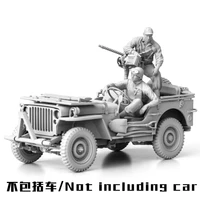 135 resin model kit figure gk soldier wwii u s army jeep crew military theme of world war ii unassembled and unpainted kit