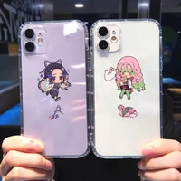 demon slayer kimetsu no yaiba phone case for iphone 13 12 11 8 7 plus mini x xs xr pro max transparent soft