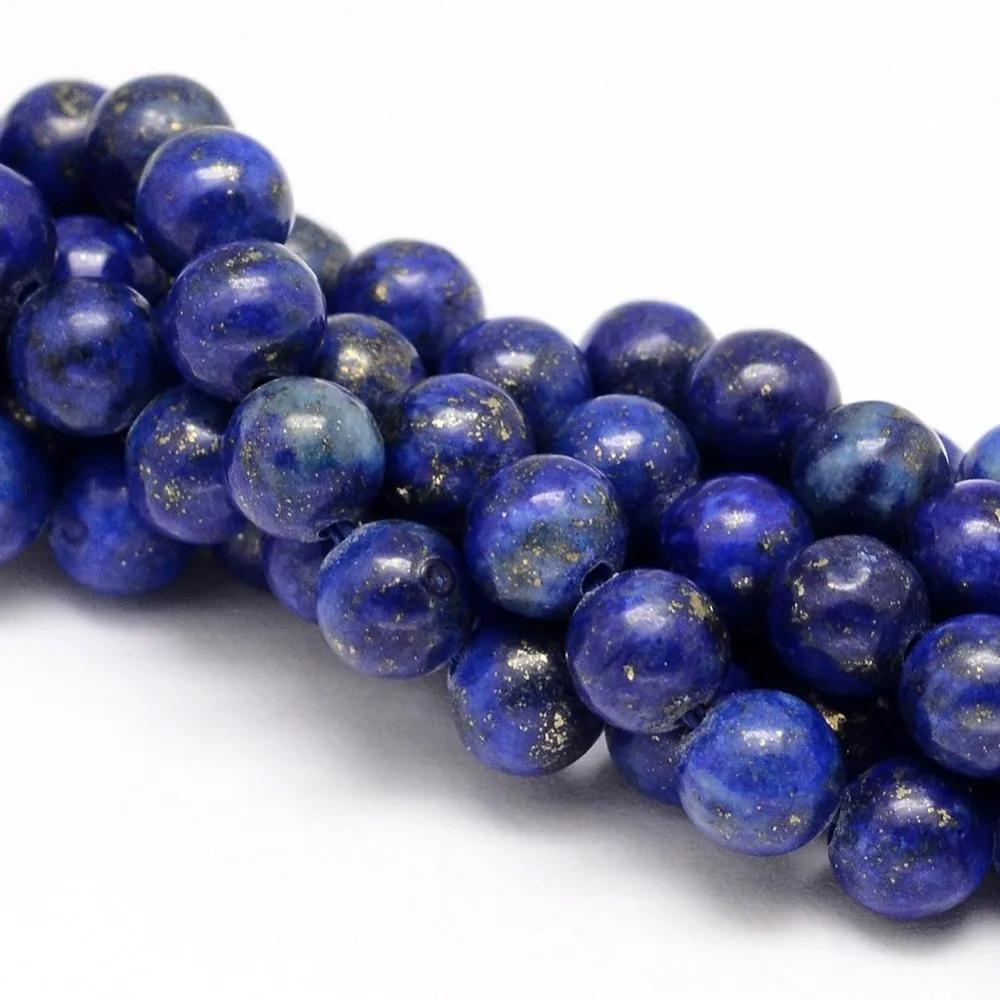 

1 Strand Natural Lapis Lazuli Round Beads Strands Dyed 6mm Hole: 1mm about 63pcs/strand 15.5 inches