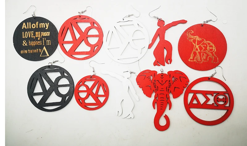 Бесплатная доставка! Круглые DST деревянные серьги|Серьги-кольца| |