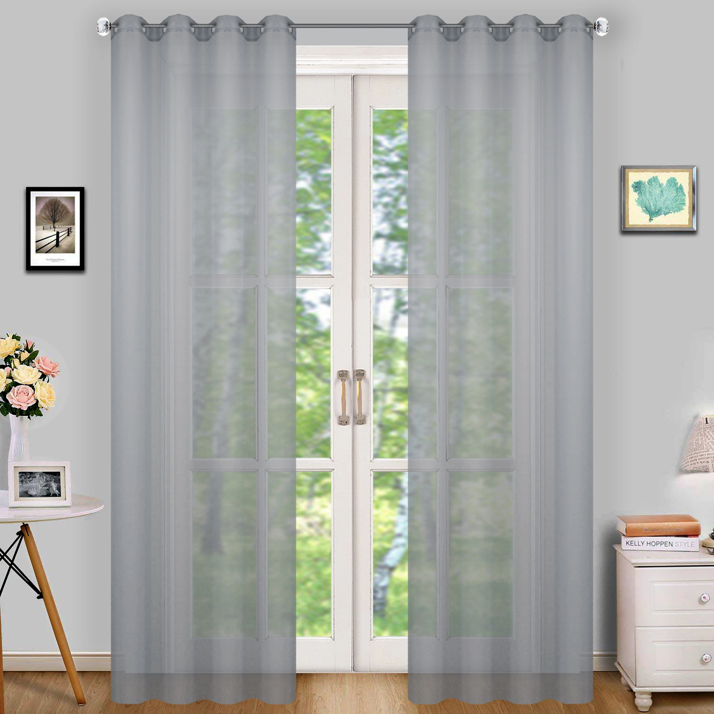 Летающая шторка для спальни s оконная тюль внутреннего дворика серая кофейная