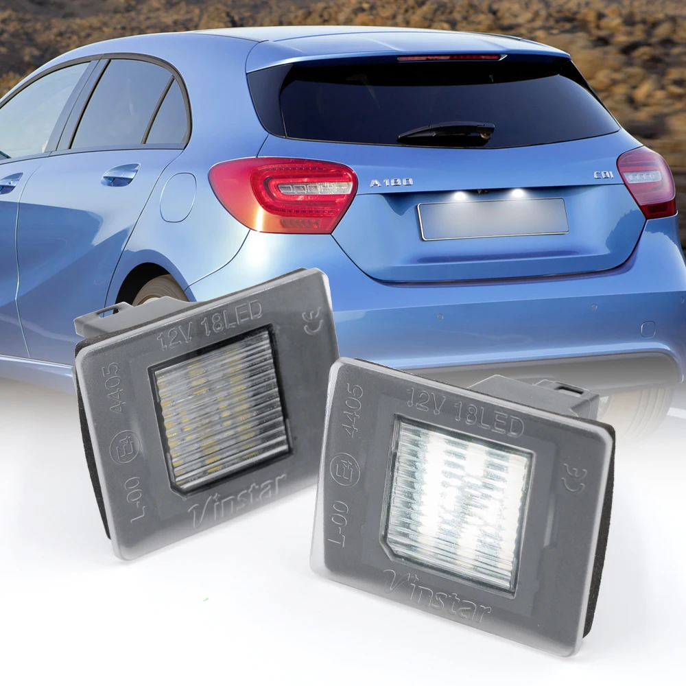 2X светодиодная подсветильник ка номерного знака для BENZ A-Class W176 GLS X166 = GL63 GLE W166 GLAW156 SLKR172 2012 2013-Canbus задсветильник