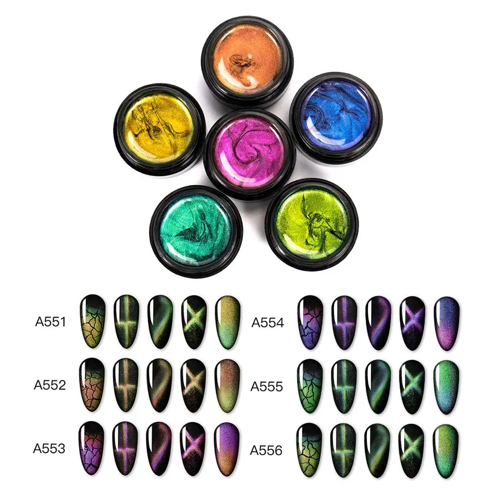 Fashion Crack Nail Gel Burst Glue Set 6 Colors Magic Cracking Polish Leopard 6PCS 5ML | Красота и здоровье