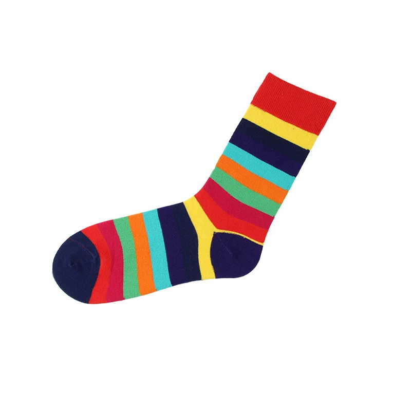 

Hot Sale New Product High Quality Personality Striped Socks Colorful Funny Cotton Couples Socks Hip Hop Calcetines Hombre Sox