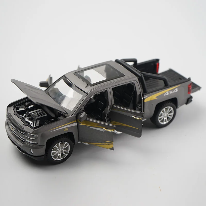 Модель автомобиля Chevrolet Silverado Pika из сплава 1:32 литый под давлением игрушечный