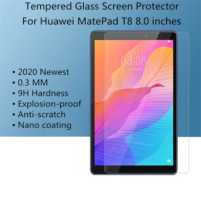 2 шт. Для Huawei MatePad T8 8 0 дюймов закаленное стекло для экрана T 2020 Защитная пленка