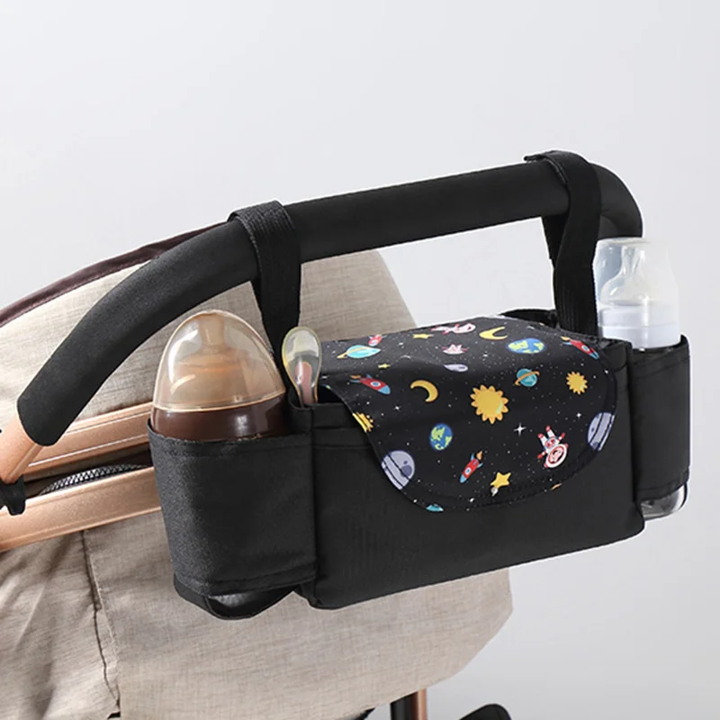 

Universal Baby Stroller Organizer with Insulated Cup Holders for Smart Moms Diaper Storage Secure Straps Detachable Bag LBV