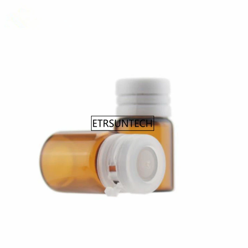 100pcs 1ML 2ML Brown Essential Oil Bottle Lock Bayonet Tearing Cap Cosmetic Glass F20171283 | Красота и здоровье