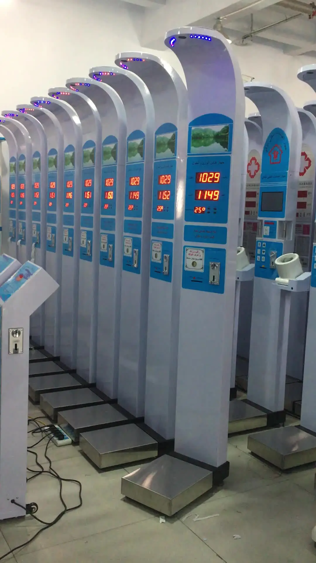 

Electronic bmi height weight machine digital body coin operated scale with printer