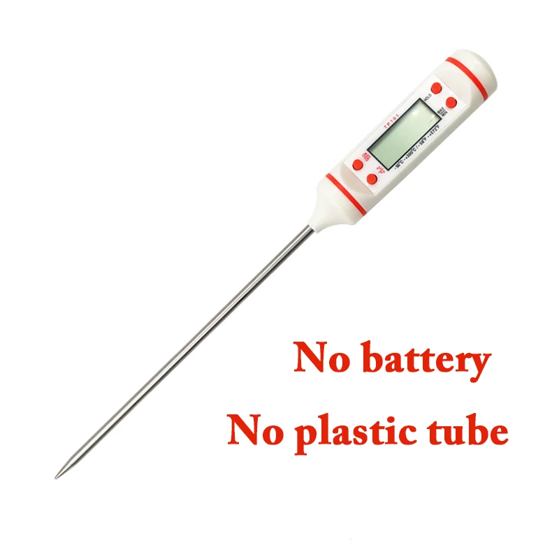 White(No tube) Кухонный цифровой термометр для еды, мяса, торта, конфет, жарки, еды, барбекю, столовой, температуры, бытовой термометр для приготовления пищи - Цвет: White(No tube)