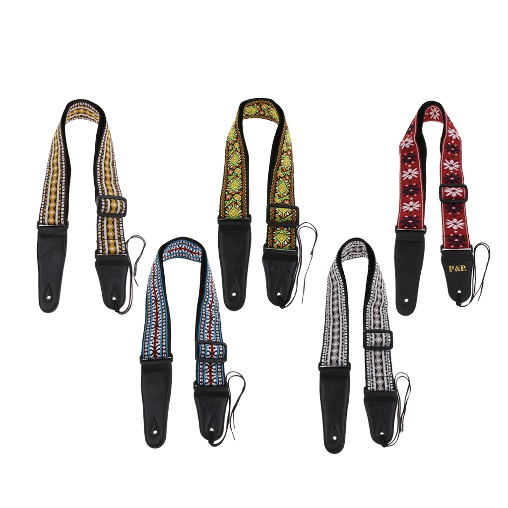 

Adjustable Guitar Soft Belt Embroidered Strap for Guitar Bass Accessory