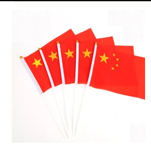 Бесплатная доставка флаги для рук из Китая флаг с машущей ручкой 14*21 см веселым