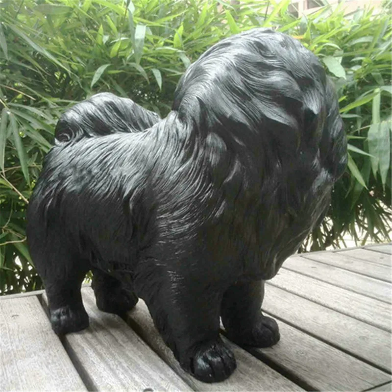 

Simulation Animal Chow Chow Porch Living Room Decor Chow Sculpture Resin Modern Statue Birthday Gift For Wedding M4601