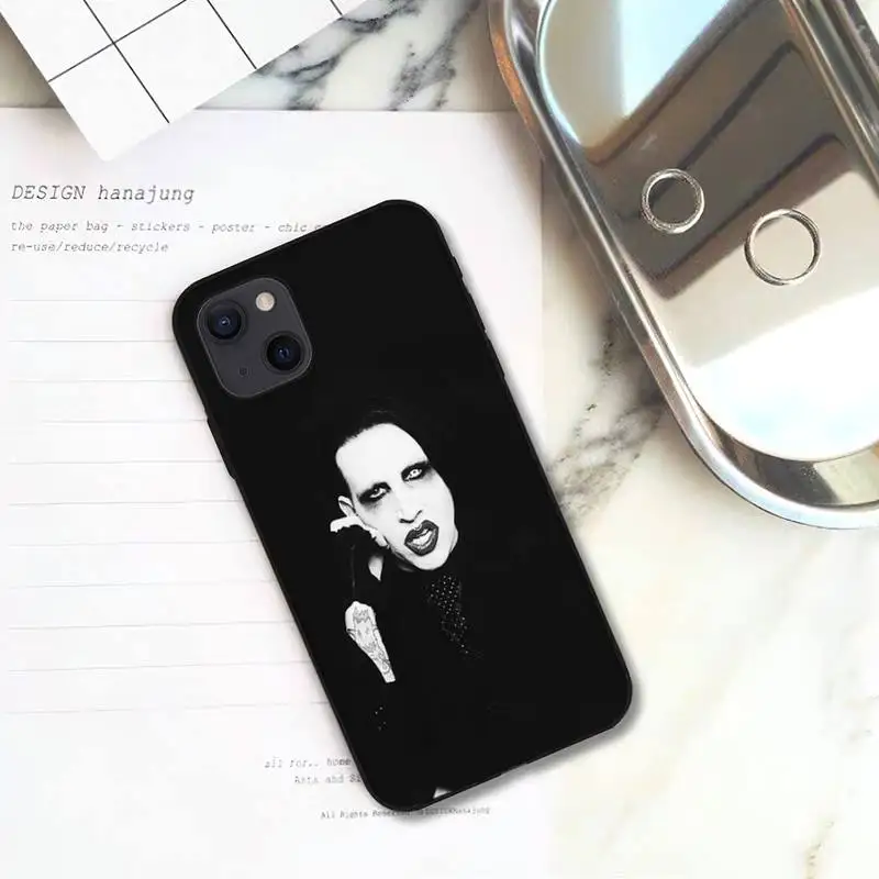 Чехол для телефона RUICHI Singer-Marilyns-Mansons iPhone 11 12 Mini 13 Pro XS Max X 8 7 6s Plus 5 SE XR | Мобильные