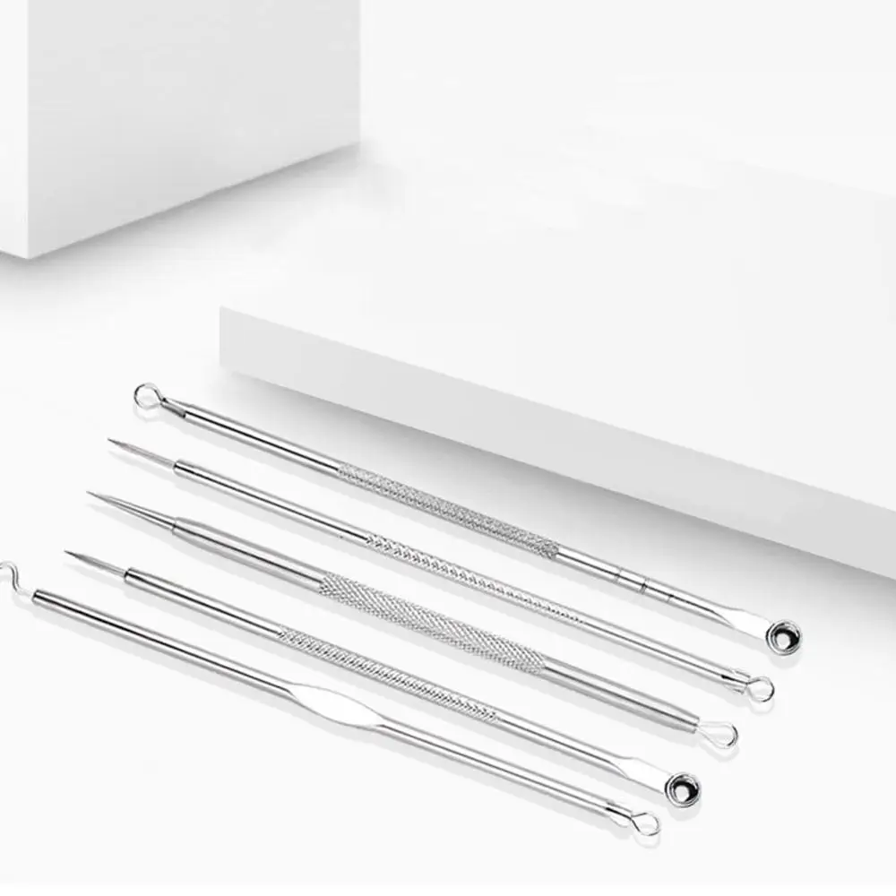 

5pc Blackhead Whitehead Pimple Spot Comedone Acne Extractor Remover Popper Tool Kit 40FP12