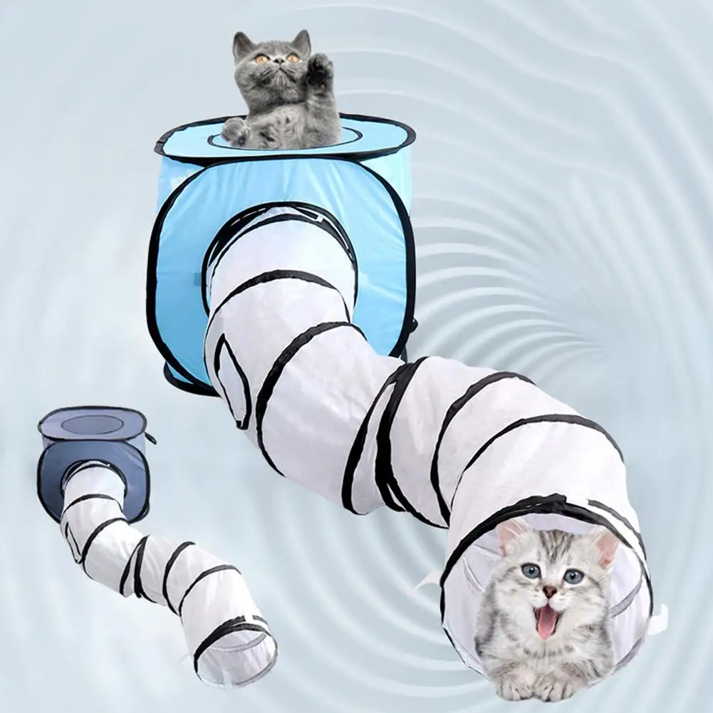 Дизайн палатки s-типа складной туннель для кошек Крытый открытый Pet кошачьи игрушки для кошки Кролик Животное Играть тоннель