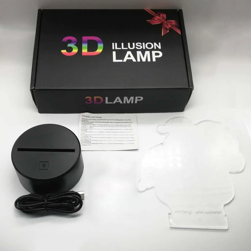 Креативный светодиодный Ночной светильник 7 цветов Изменение 3D гитары Форма