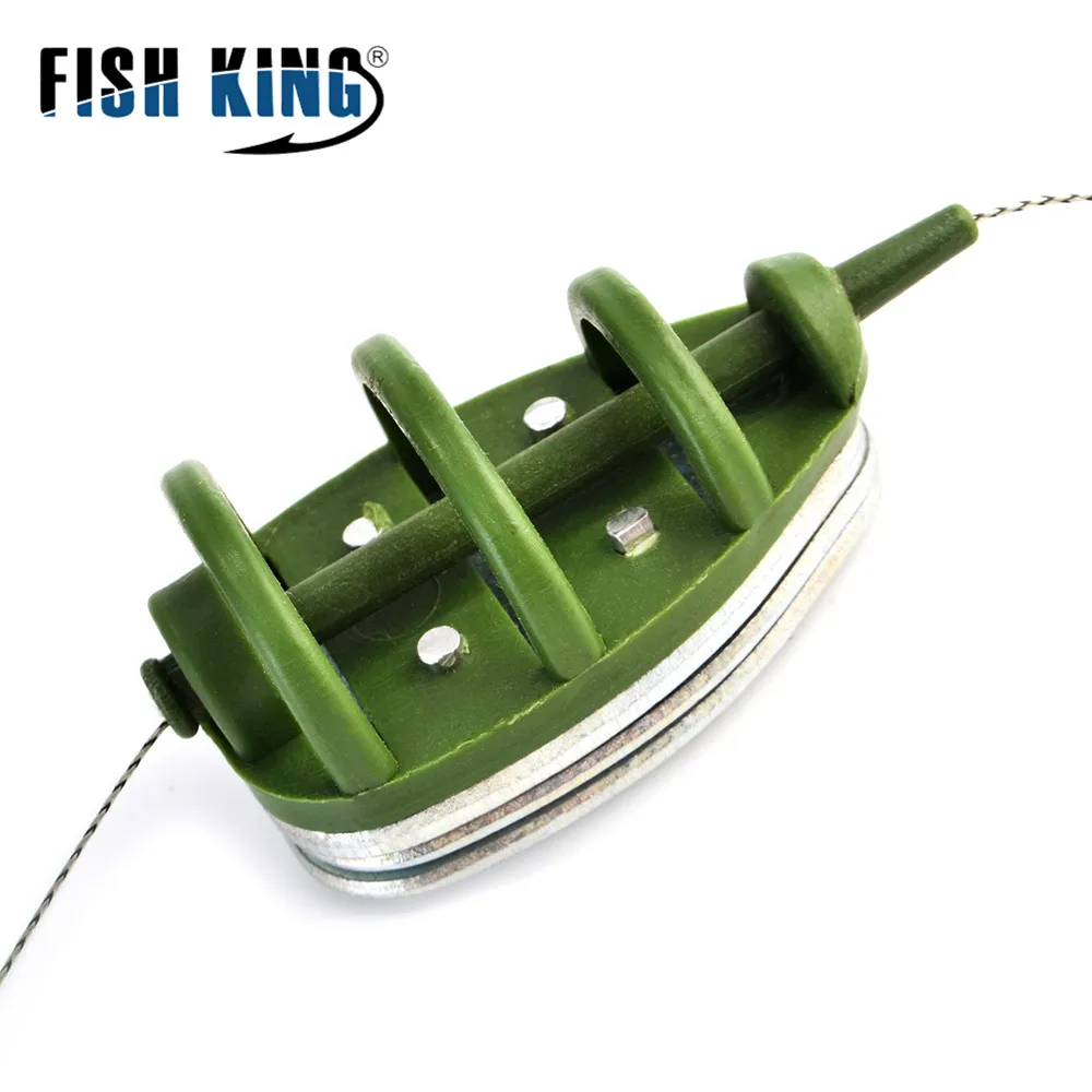

FISH KING Fishing Group Weight 50g/60g/70g/80g High Carbon Steel Carp Fishing Bait Cage Hair Rigs Europe Feeder Lead Sinker