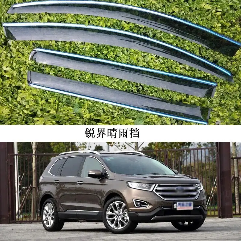 

4Pcs For Ford Edge 2012 Car Styling Door Window Wind Visor Moulding Awnings Shield Rain Sun Wind Guard Vent Shade Accessories