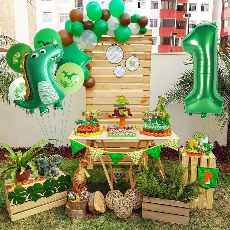 Воздушные шары Staraise из фольги в виде цифр динозавров животных джунглей украшение