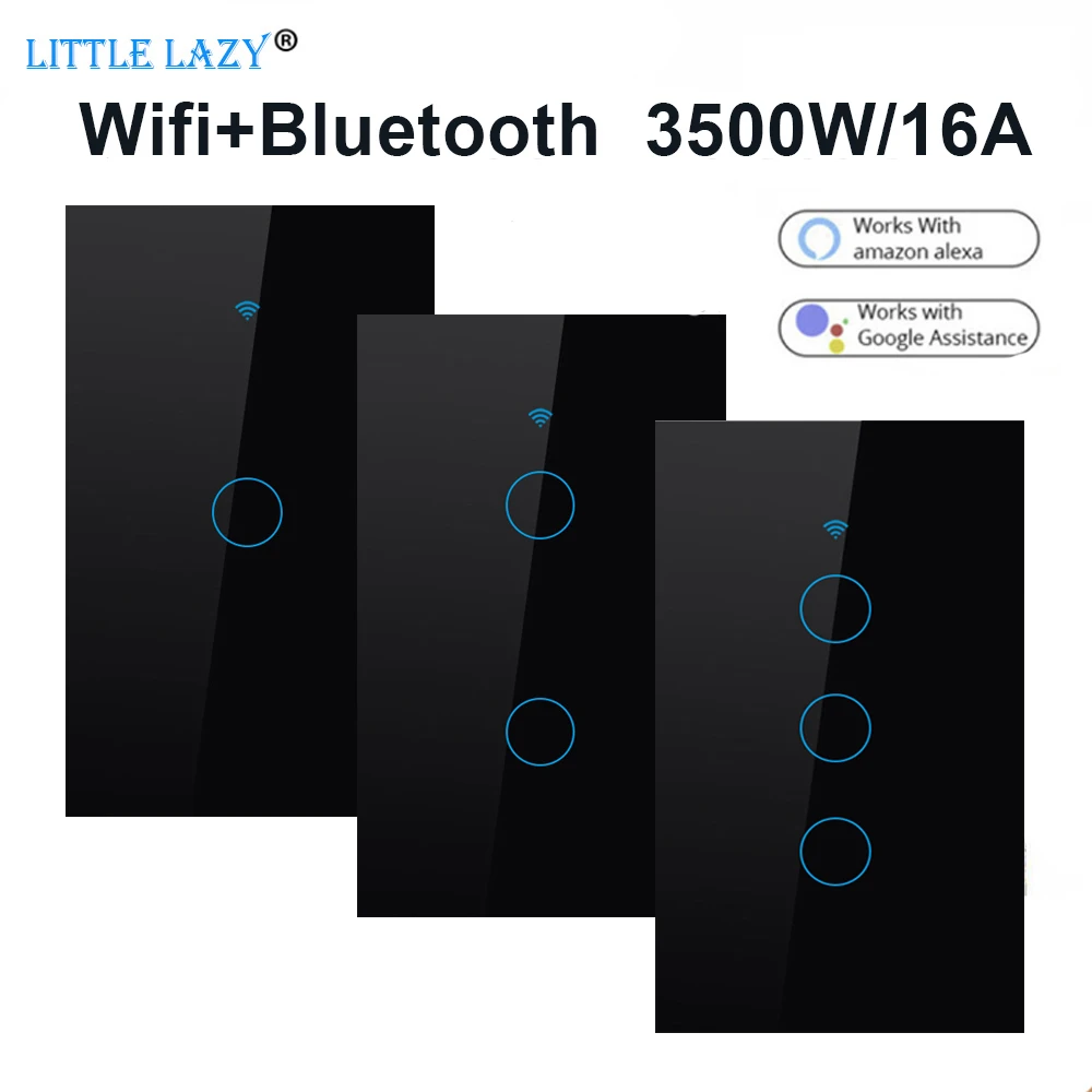 Умный сенсорный выключатель настенный с поддержкой Bluetooth и голосового